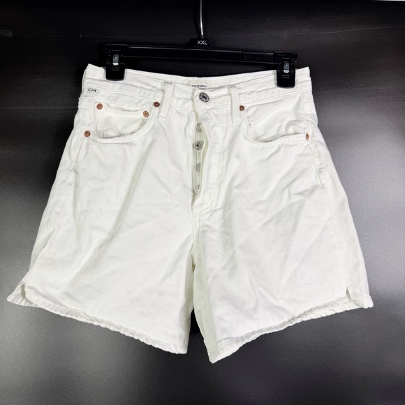 Citizens of Humanity Marlow Vintage Shorts White Denim Button Fly Women's Sz 26 - Picture 4 of 12